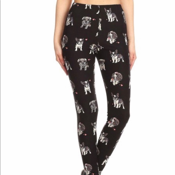 Butter Soft Cute Puppies Leggings - Picture 2 of 3